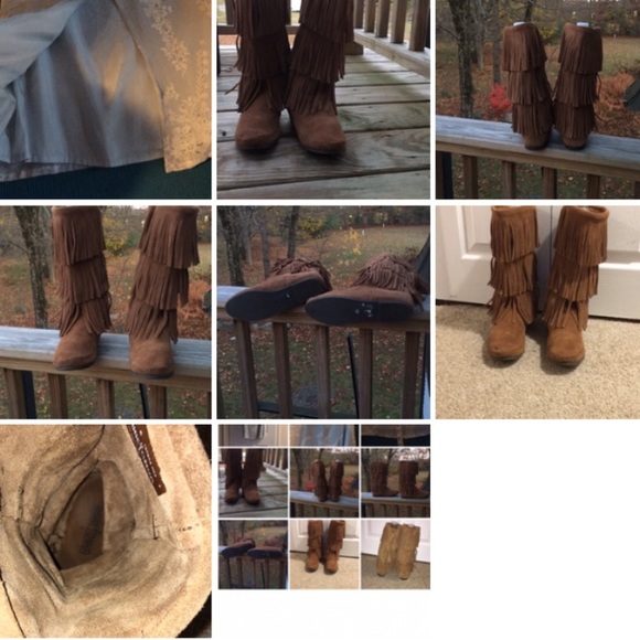Minnetonka  genuine suede leather boots /fringe- Sz 6. Excellent condition! $16 - Picture 11 of 13